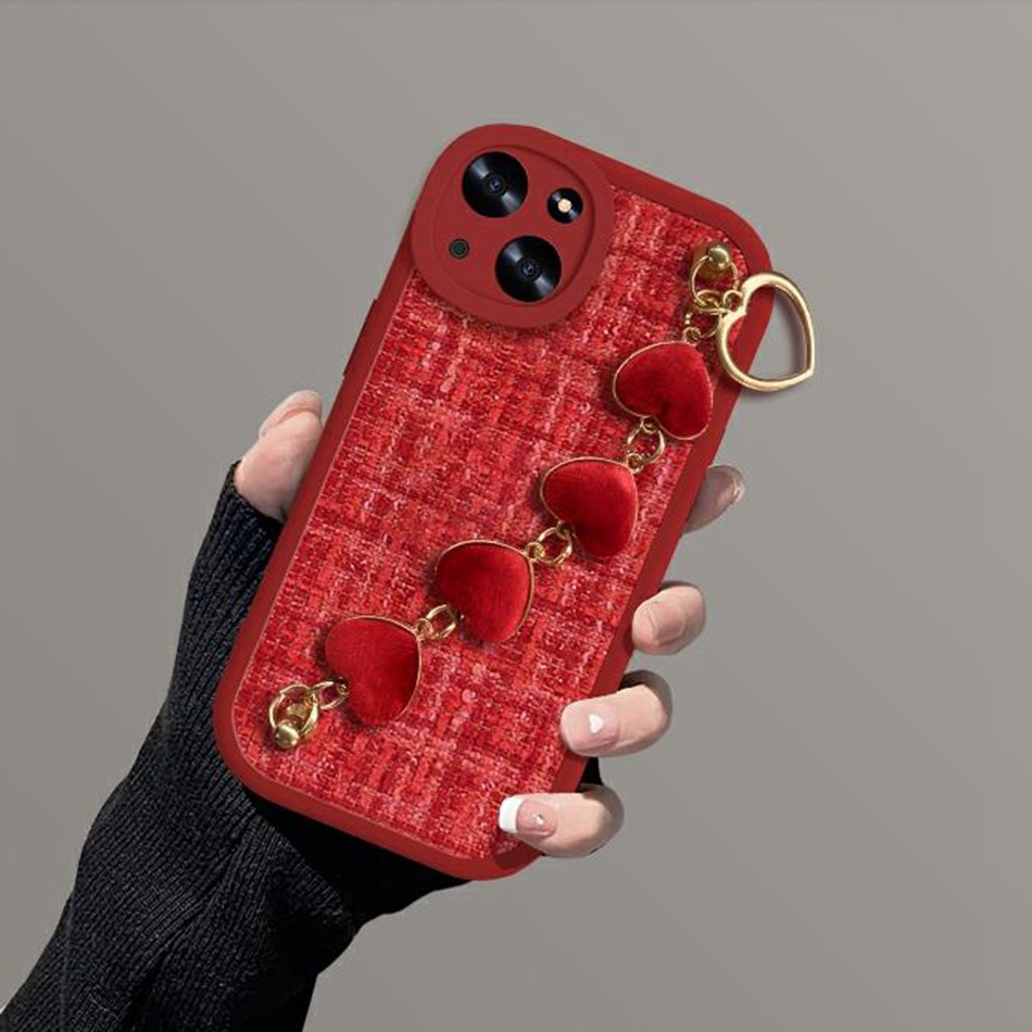 Ốp Điện Thoại Silicon Dẻo Phối Vải Hình Trái Tim 3D iPhone 11 12 13 14 Pro MAX 11Pro 12Pro 13Pro 6 6S 7 8 Plus X XR XS MAX SE 2020 2022