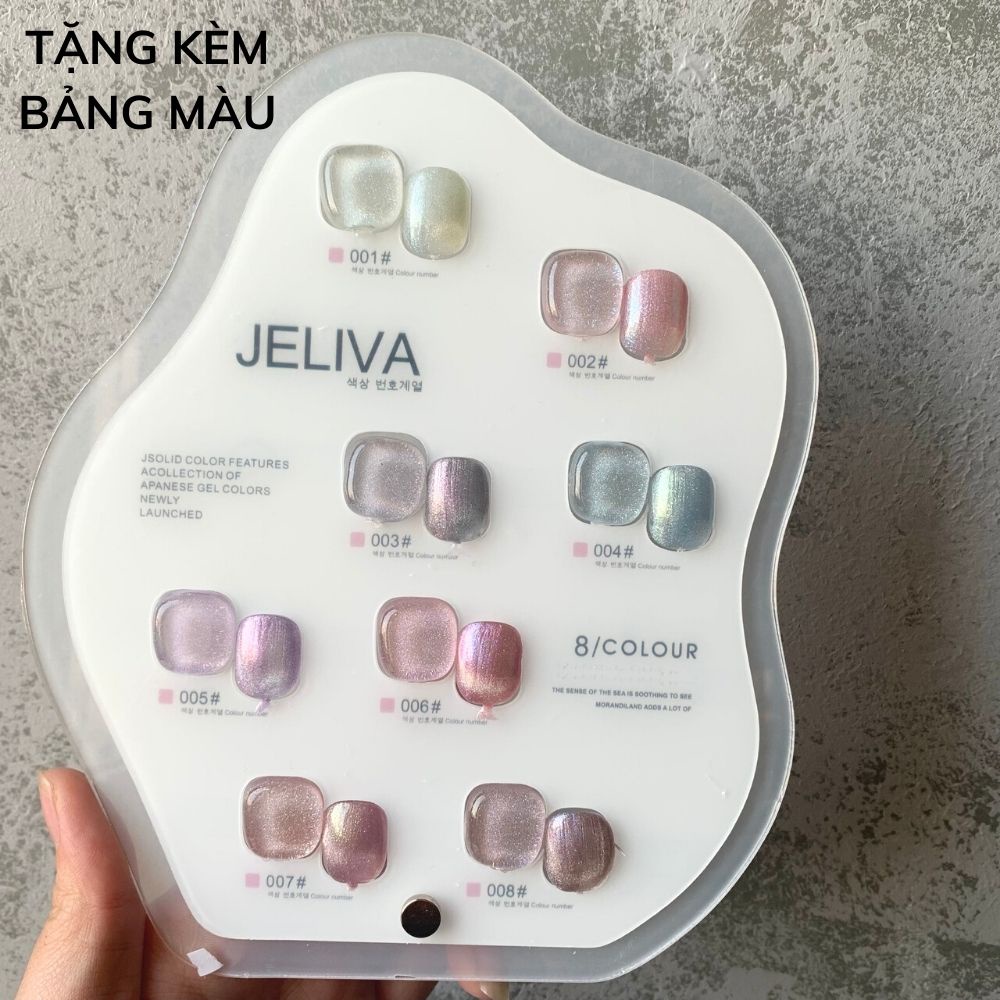 Set sơn gel mắt mèo JELIVA 8 màu NGHI THẢO