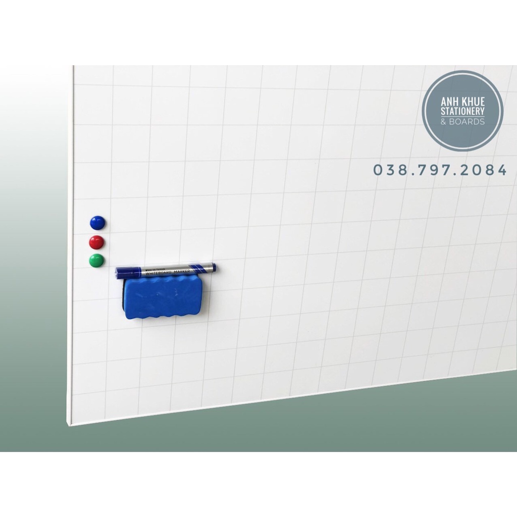 Bảng từ trắng Hàn Quốc 80 x120 cm Tặng nam châm, bông lau từ , bút dạ