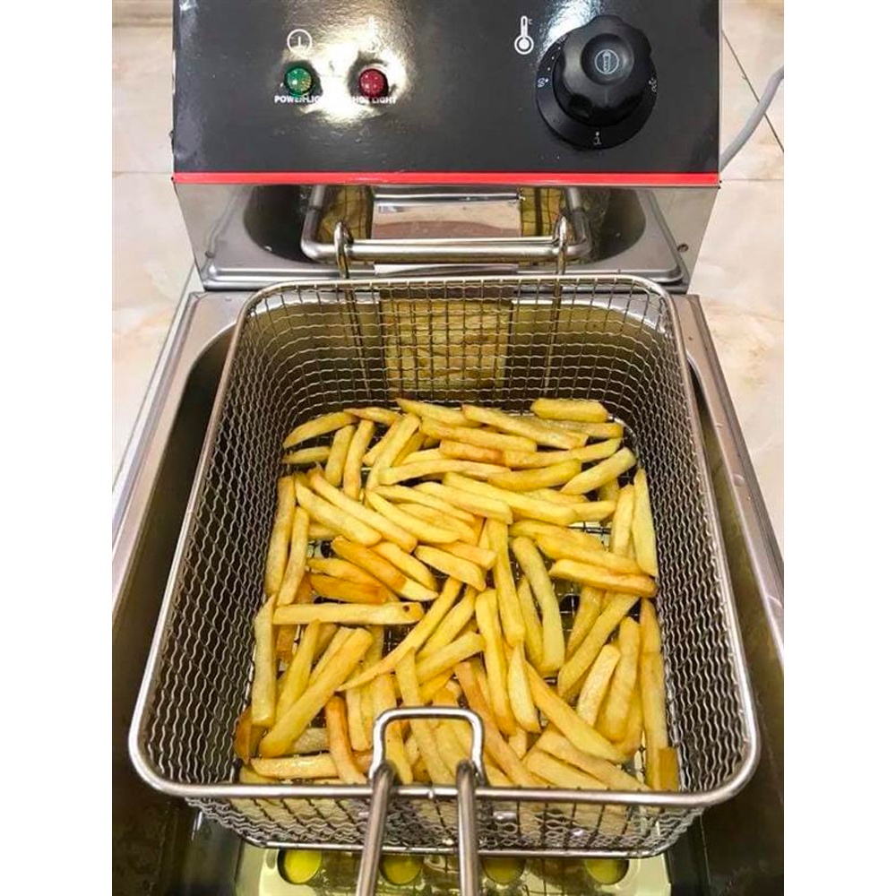 Bếp chiên nhúng điện đơn Inox Sunny dung tích 6L, bếp chiên ngập dầu đôi dung tích 12L chất liệu Inox- Bảo Hành 12 Tháng