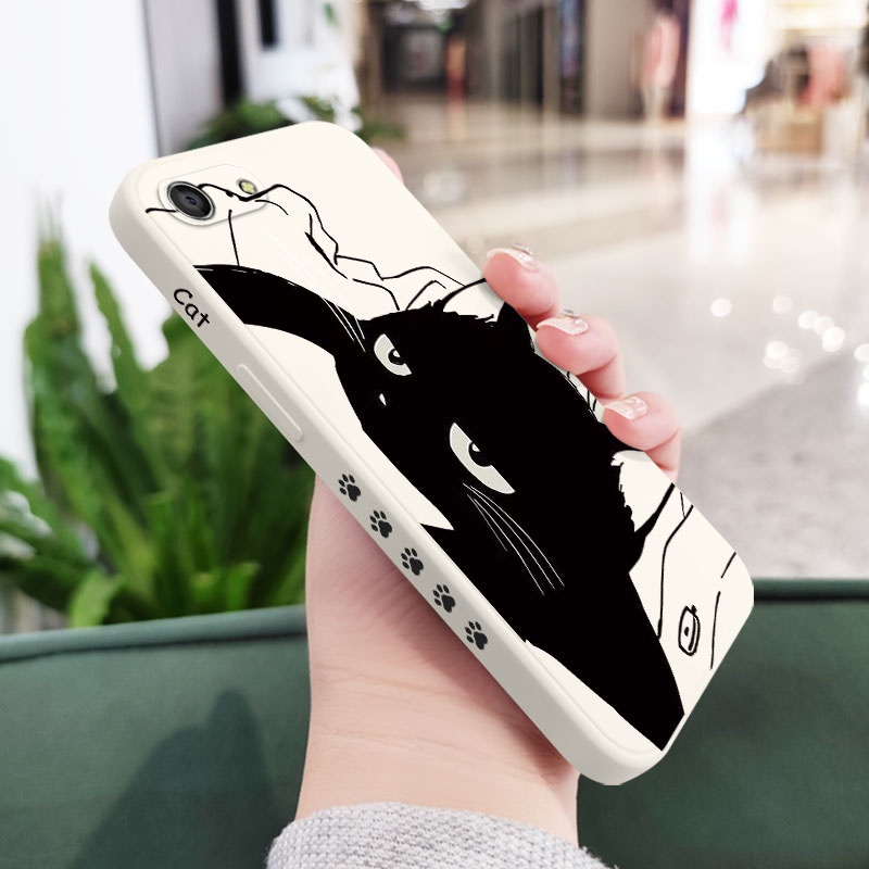 Ốp Điện Thoại Silicon Dẻo Họa Tiết Chú Mèo Dễ Thương Cho IPhone 8 7 6 6S Plus SE 2020