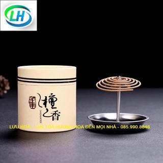 Nhang trầm hương cao cấp 40 vòng thời gian cháy 4 giờ đựng trong hộp kín - Mùi tùy chọn .