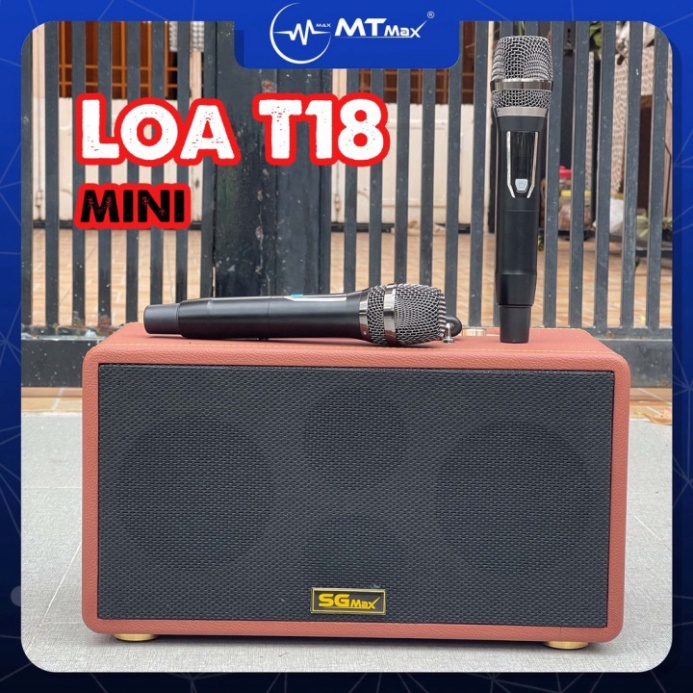 Loa bluetooth karaoke xách tay di động SGMAX T18 mini, nhỏ gọn âm thanh hay thiết  kế sang trọng...BH 12th