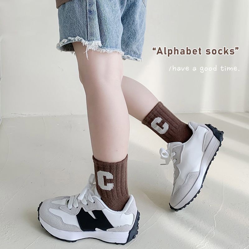 CATIMINI Tất Dài Trung Bình In Chữ Phong Cách Hàn Quốc Thời Trang Thu Đông Cho Bé