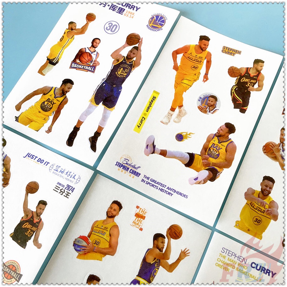 Ngẫu Nhiên 6 Tờ / Bộ ❀ Sticker Dán Trang Trí Hình Cầu Thủ Bóng Rổ NBA Superstar ❀ Sticker Dán Trang Trí Sổ Tay Thời Trang DIY
