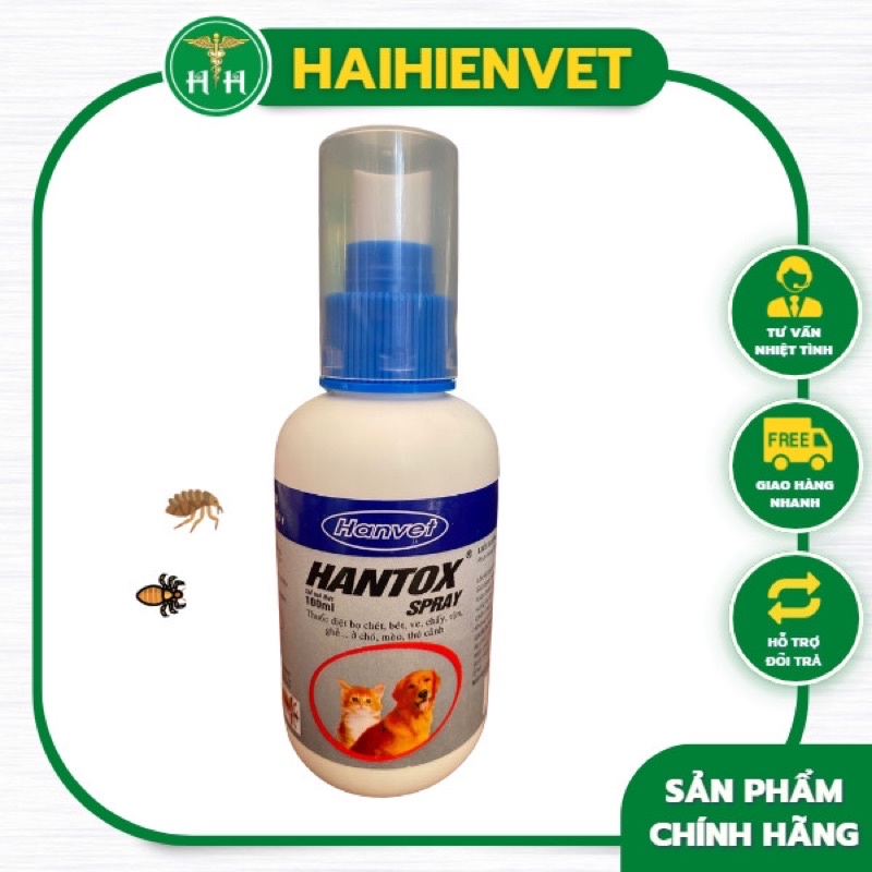 HANTOX SPRAY- Diệt Rận, ghẻ chó mèo thú cảnh