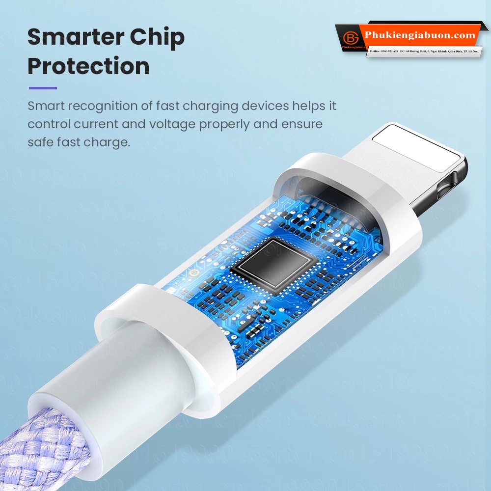 Cáp sạc nhanh PD 20W Cáp Bọc Dù Chống Đứt Gãy Sử Dụng Cho 7P đến 14 Pro Max