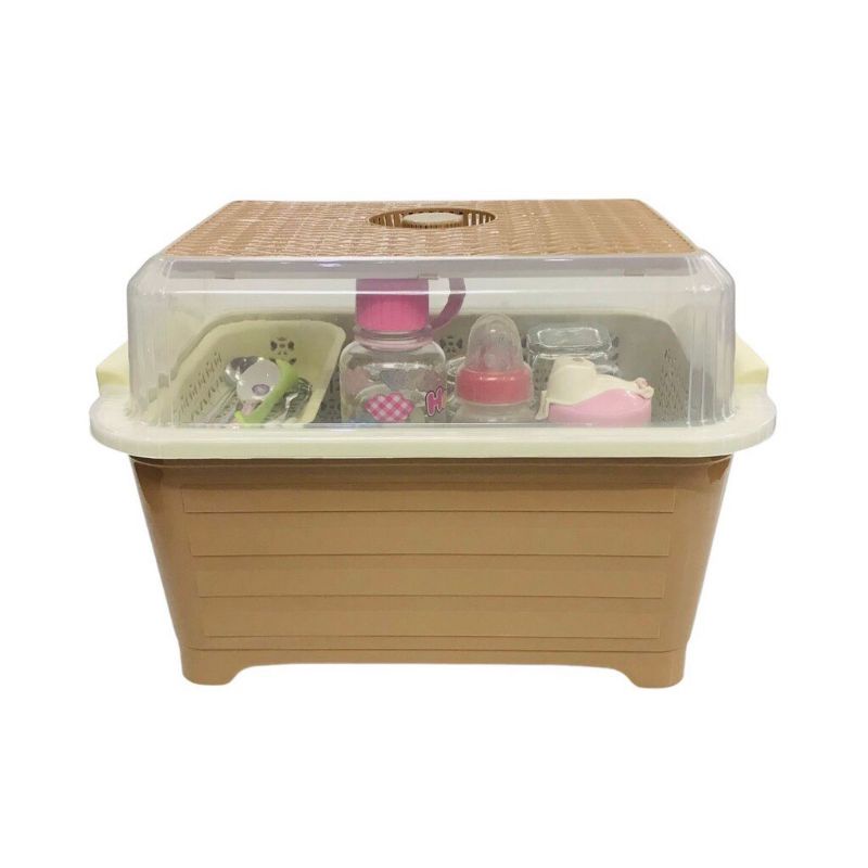 💥Thau Rổ Úp Chén Bát Dĩa, Úp Bình Sữa Cho Bé Có Nắp Kiểu Dáng Sang Trọng ( size 40x29.5x27.5cm )- nhựa cao cấp💥
