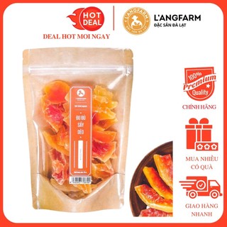 Đu đủ sấy dẻo langfarm đặc sản đà lạt gói 225g - hương vị tự nhiên, giòn, ngon, hấp dẫn