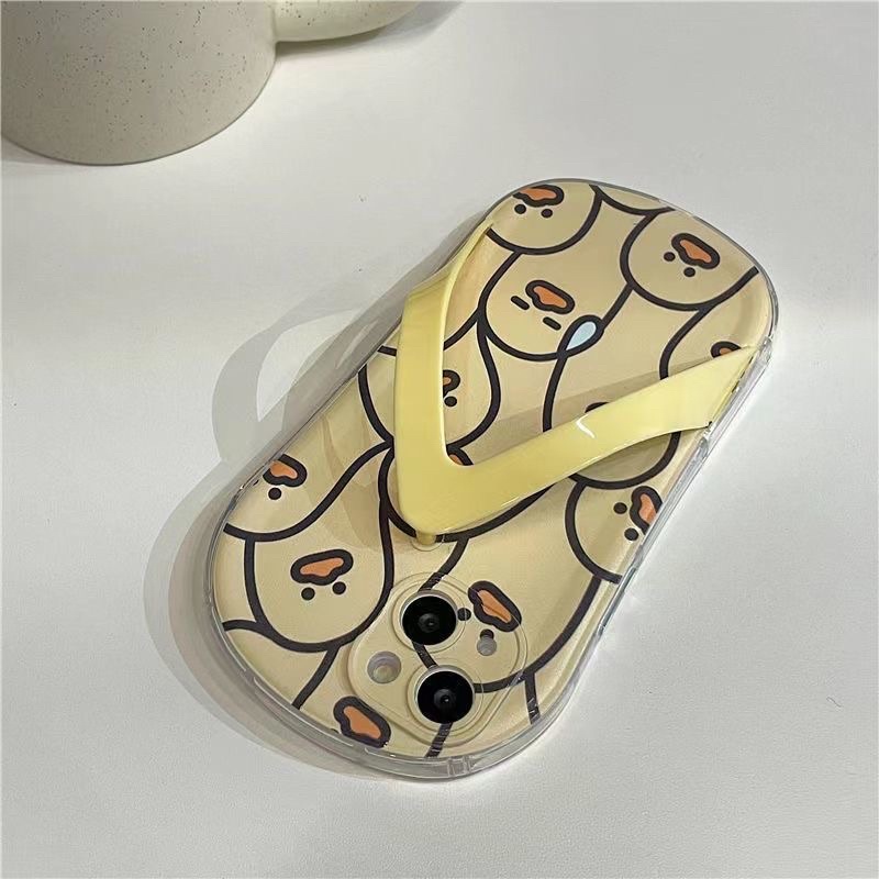Ốp Iphone dạng dép hình vịt vàng cute FULL dòng Iphone