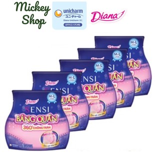 Bộ 5 băng đêm dạng quần diana size ml 2 chiếc/gói, băng quần diana ban đêm