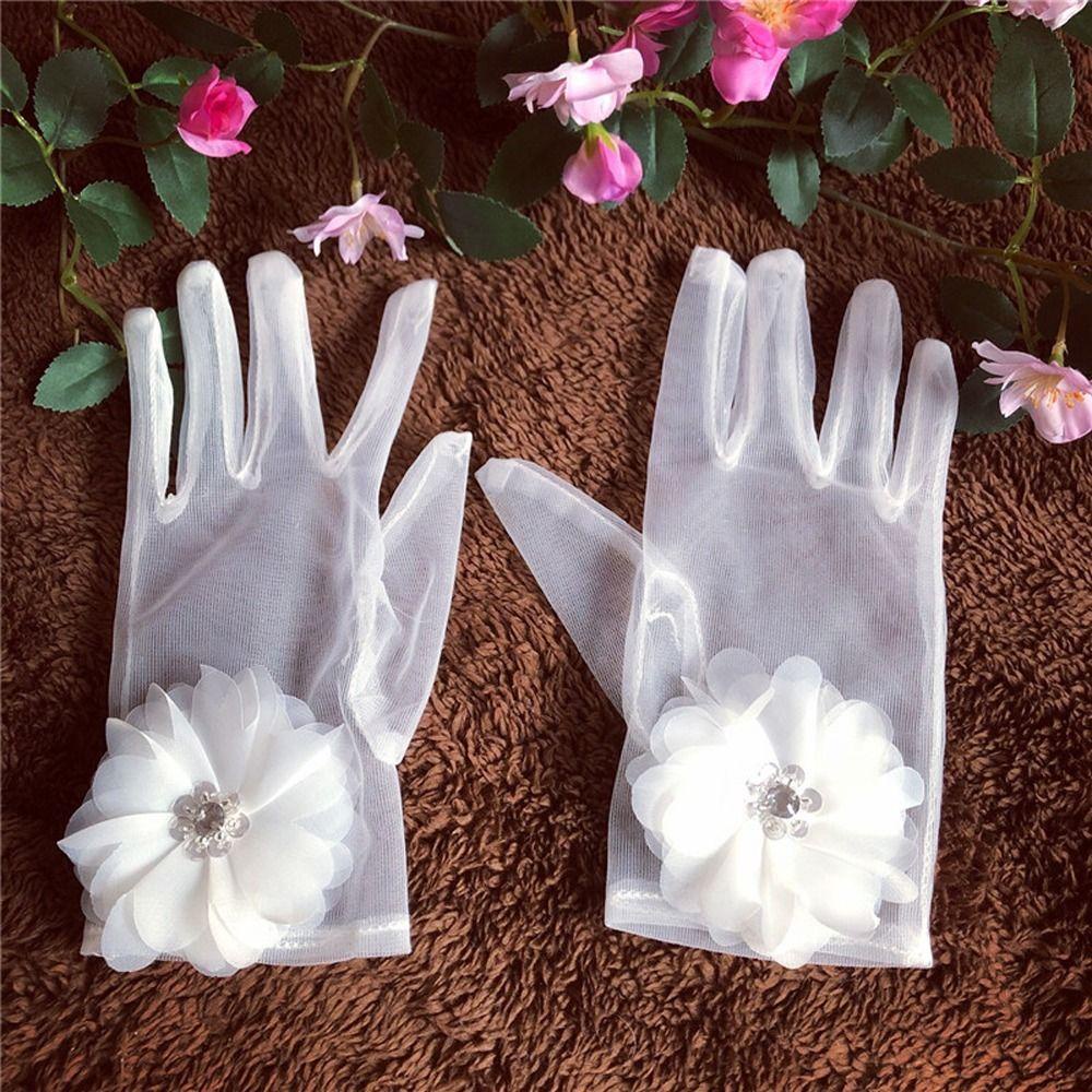 LOMBARD Găng Tay Lưới Đính Đá Chống Tia UV Cho Cô Dâu
