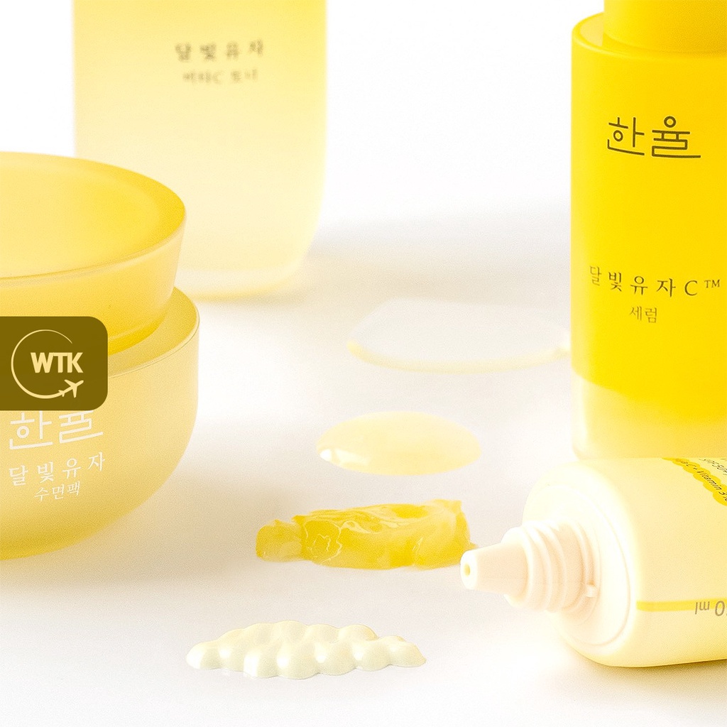 HANYUL Yuja Vita-C Toner / VITA-C Serum / Vitamin Sleeping Mask / Vita-C Suncream SPF 50+ PA++++ - Hypoaller Aenic, Multivitamin, Moisture, Tone-Up, Whitening