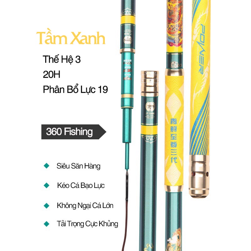 Cần  câu đài TẦM XANH 3 săn hàng cực khỏe chính hãng 20H chuyên săn hàng câu tay đơn đài câu trắm chép khủng