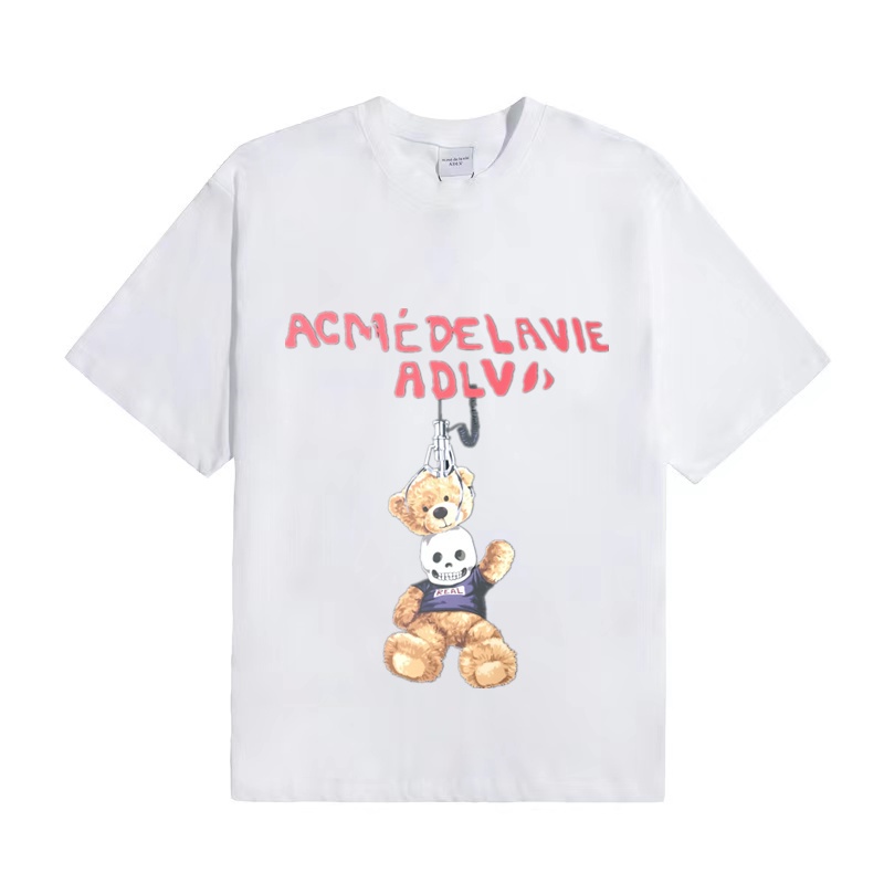 Áo Thun Cotton Tay Ngắn Dáng Rộng In Hình Chú Gấu May Mắn Thời Trang Cho Cặp Đôi