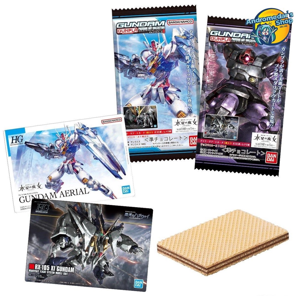 [Bandai] 1 Gói bánh xốp sưu tầm Gundam Gunpla Package Art Collection Chocolate Wafer 8