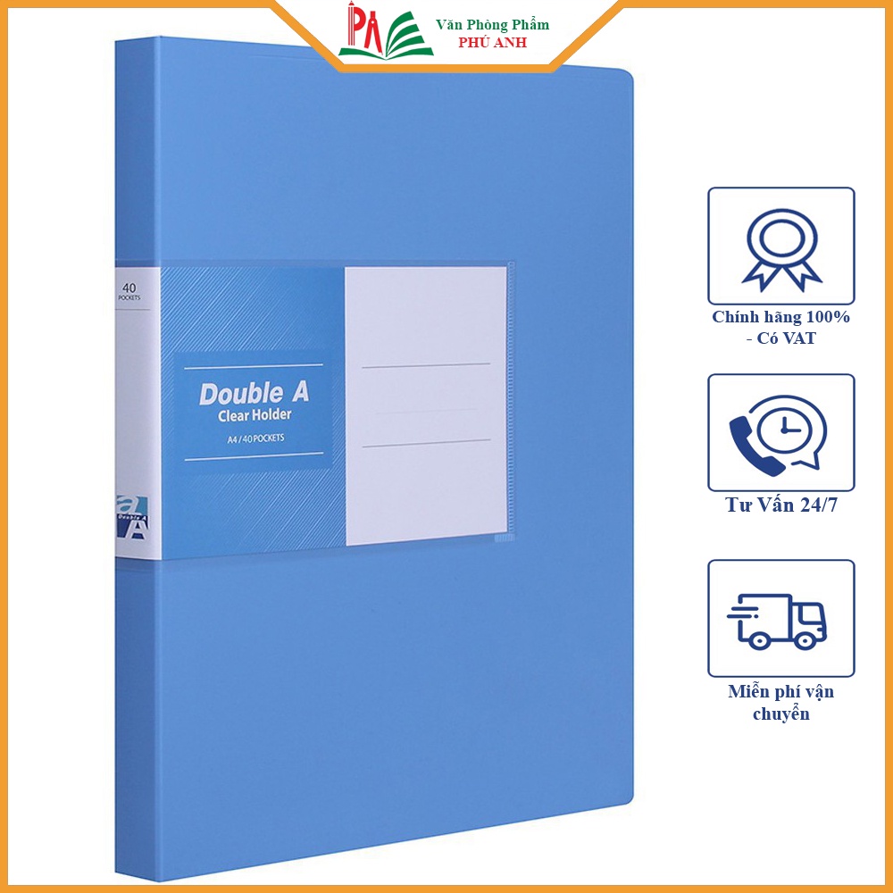 Bìa Nhựa 20 lá/40 lá/60lá/80lá Double Bìa Lá A4