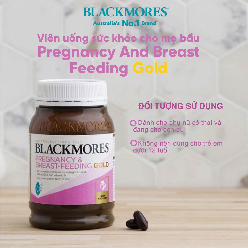Vitamin tổng hợp cho bà bầu Pregnancy And Breast Feeding Gold Blackmores Úc 60 viên