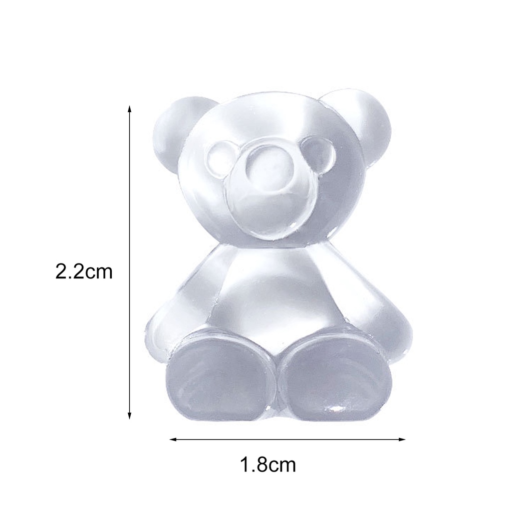 Bộ 20 Thẻ Trưng Bày Móng Tay Trong Suốt Hình Gấu Độc Đáo