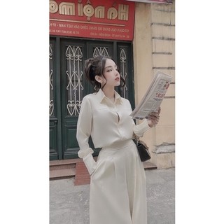 Set Áo Lụa Mix Quần Xuông Chuẩn Chi Quế Chi