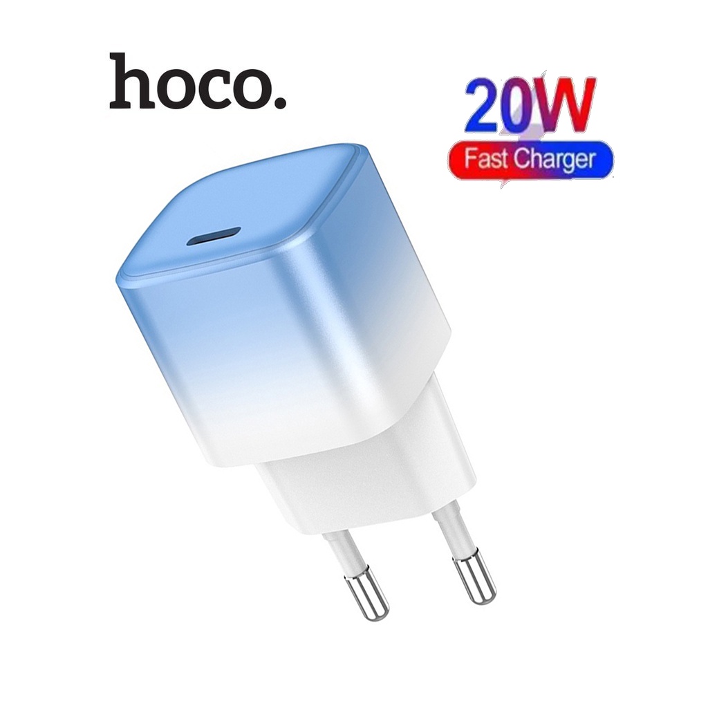 Cốc sạc nhanh PD20W Hoco C101A chân tròn 1 cổng Type-C thiết kế nhỏ gọn