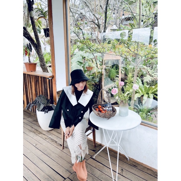 (HÀNG SẴN) ÁO CỔ V TAY DÀI CÓ ĐÚP LÓT ĐỨNG FORM PHỐI CỔ HẢI QUÂN, AÓ KHOÁC TIỂU THƯ CAO CẤP