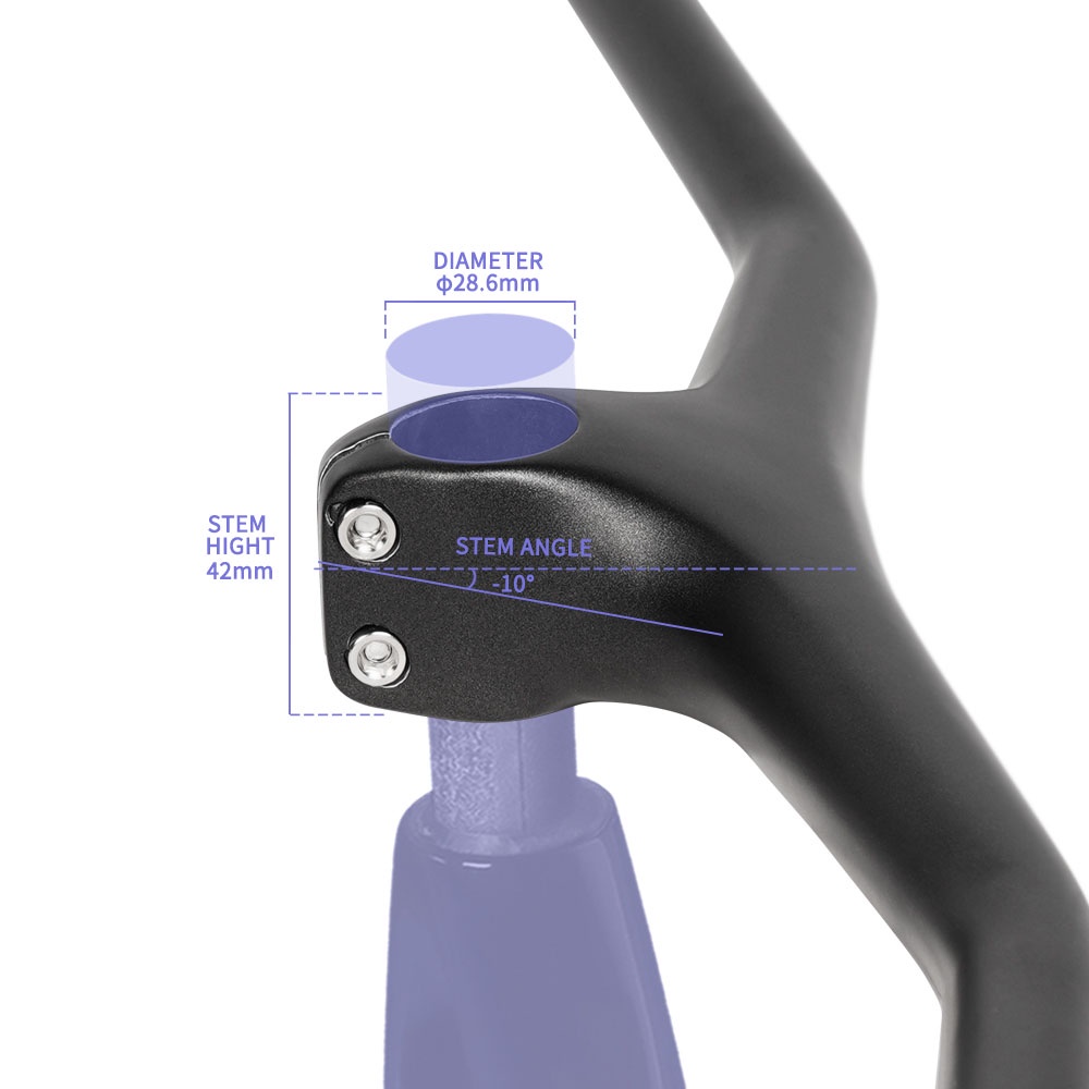 Trục Gắn Tay Lái Xe Đạp Leo Núi 60 / 70 / 80 / 90 / 100 / 110mm 28.6mm-10 Bằng Sợi Carbon