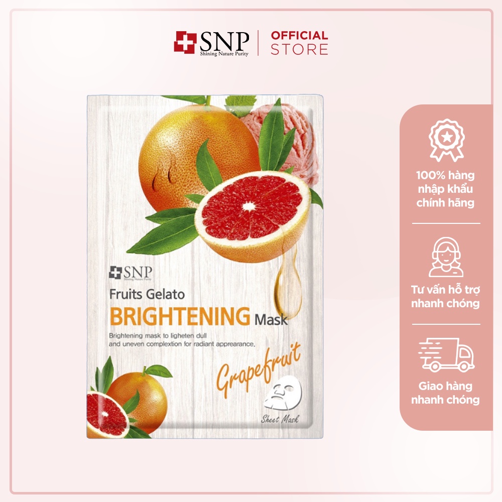 Mặt nạ dưỡng trắng tinh chất bưởi xay đông lạnh - SNP Fruits Gelato Brightening Mask
