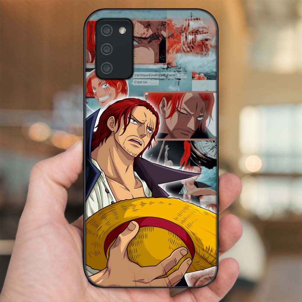 Ốp lưng Samsung A02s viền đen in hình Shanks One Piece Đảo Hải Tặc