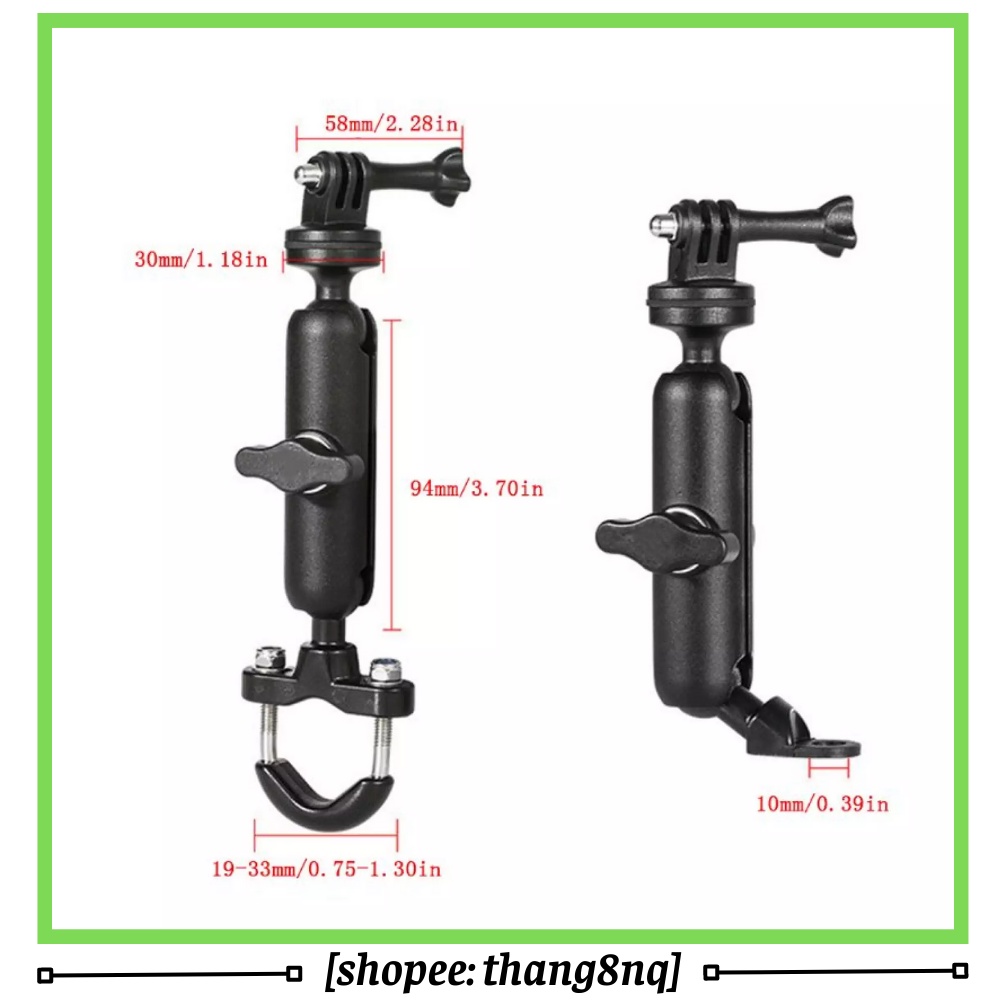 Giá đỡ hợp kim gắn gopro, action cam vào ghi đông, gương xe máy