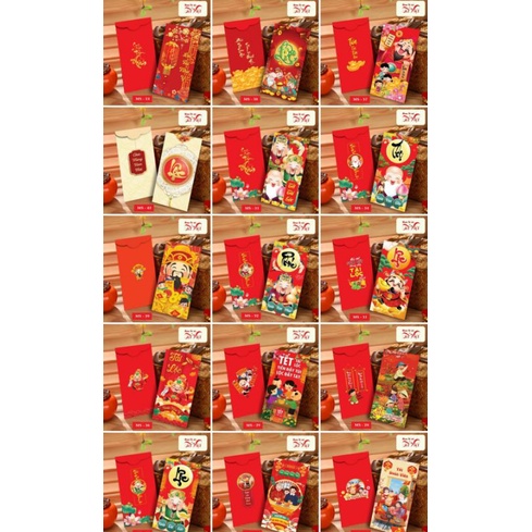( Mẫu 2022) Bao li xì Tết set 10 cái