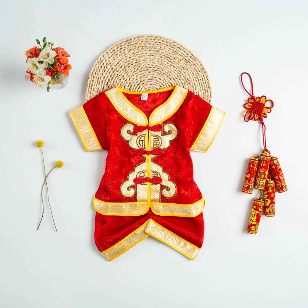 Bộ đồ tết bé trai trung hoa thêu rồng
