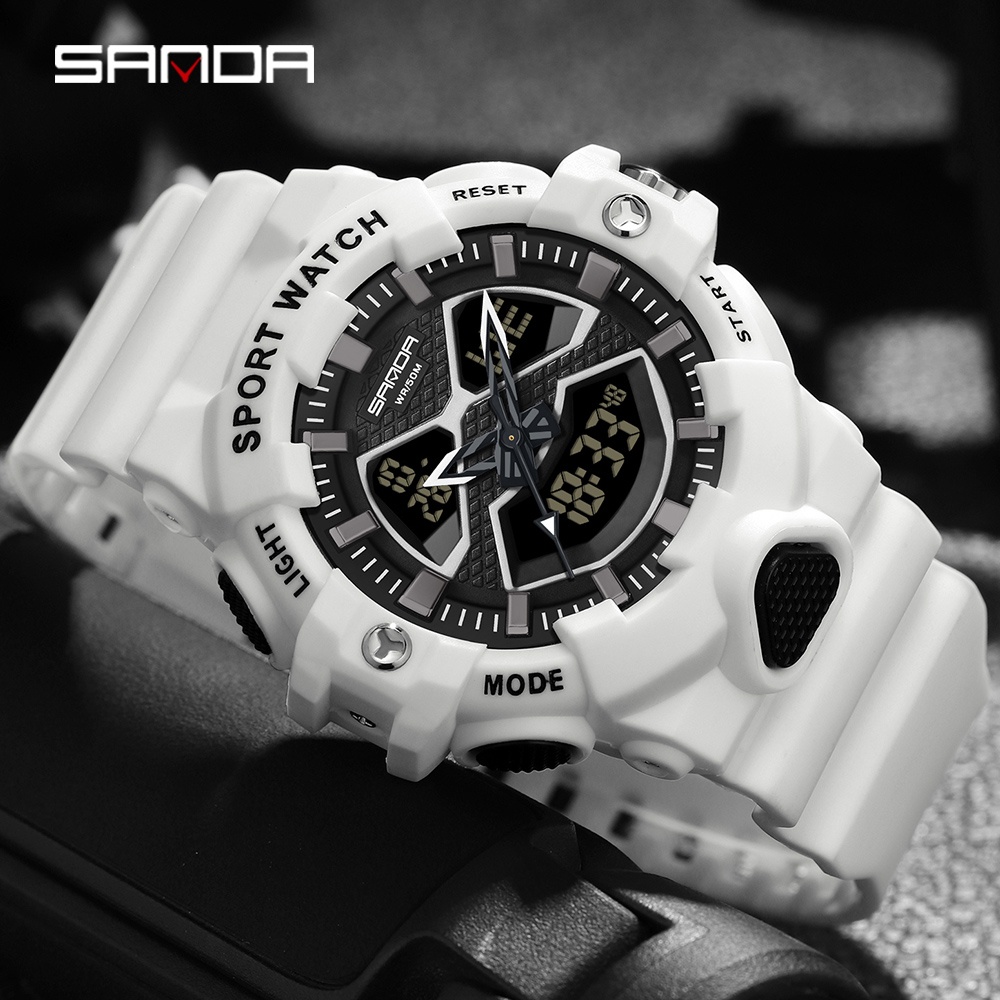 Đồng Hồ Quartz Nam SANDA Đa Năng Chống Thấm Nước Có Đèn LED SD3150-9