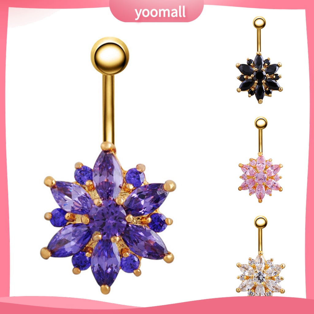 Khuyên Rốn Hình Hoa Đính Đá Thời Trang Cho Nữ