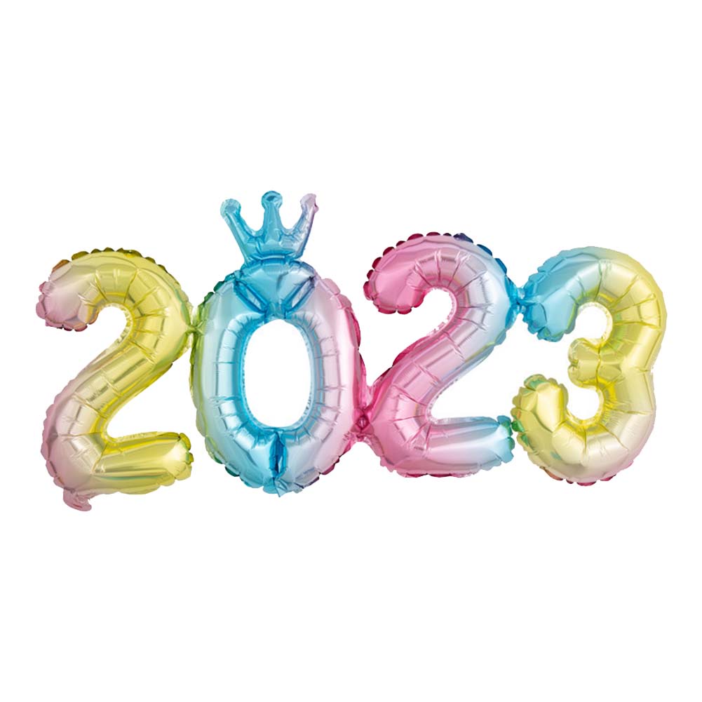 2023 Bóng bay năm mới hạnh phúc Lá nhôm Số bóng bay trang trí tại nhà cho các trang trí tiệc mừng Giáng sinh năm mới