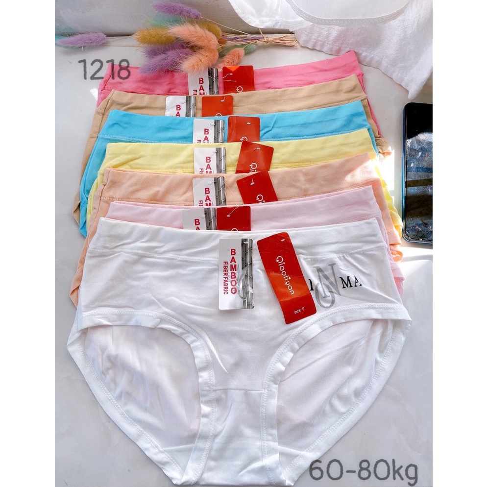 Bigsize combo 10 quần lót cotton size lớn cạp cao mã 1218 quần lót cotton quần chip bigsize 50-70kg