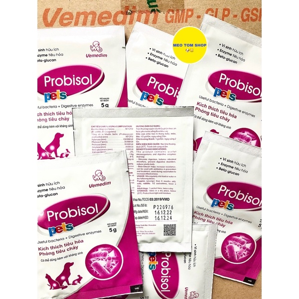Probisol gói 5g. men tiêu hoá chó mèo của vemedim
