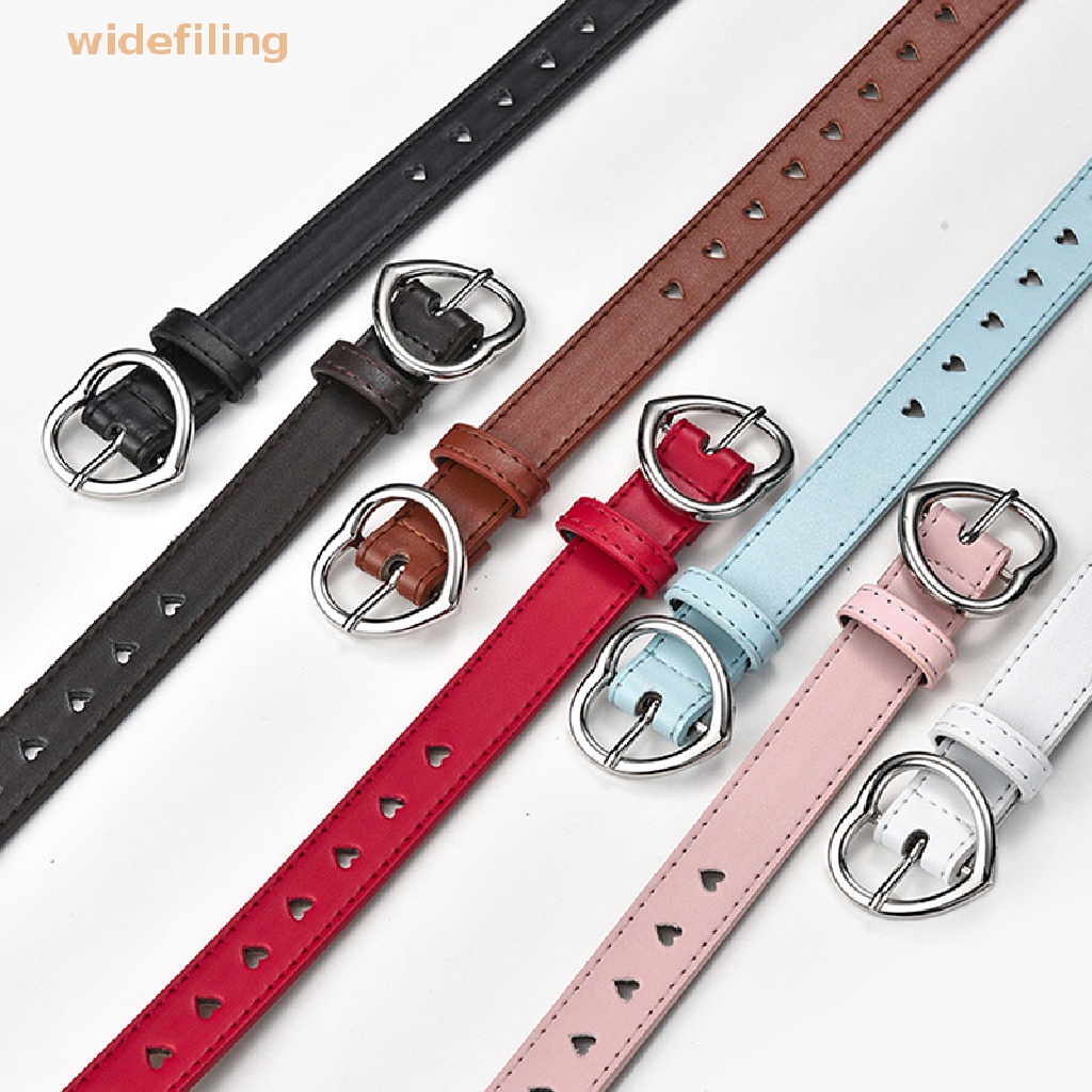 Thắt Lưng Giả Da Bản Rộng Khóa Trái Tim Dễ Thương Cho Bé Gái