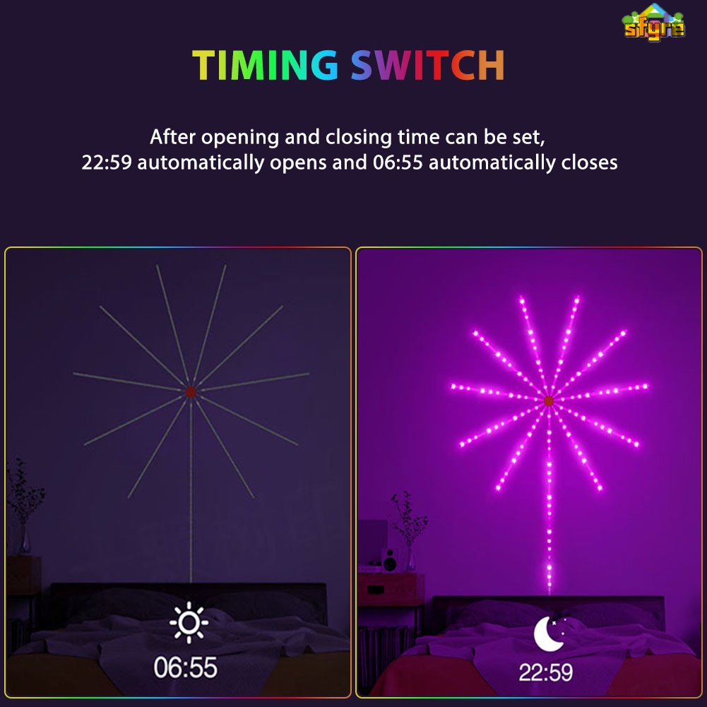 Dây Đèn LED Pháo Hoa Điều Khiển Từ Xa Thông Minh Nhiều Màu Sắc Trang Trí Tiệc Giáng Sinh