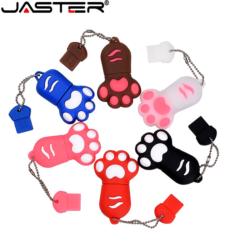 USB 2.0 JASTER mini 4gb 8gb 16gb 32gb 64gb 128gb hình mèo hoạt hình chống nước kèm dây xích