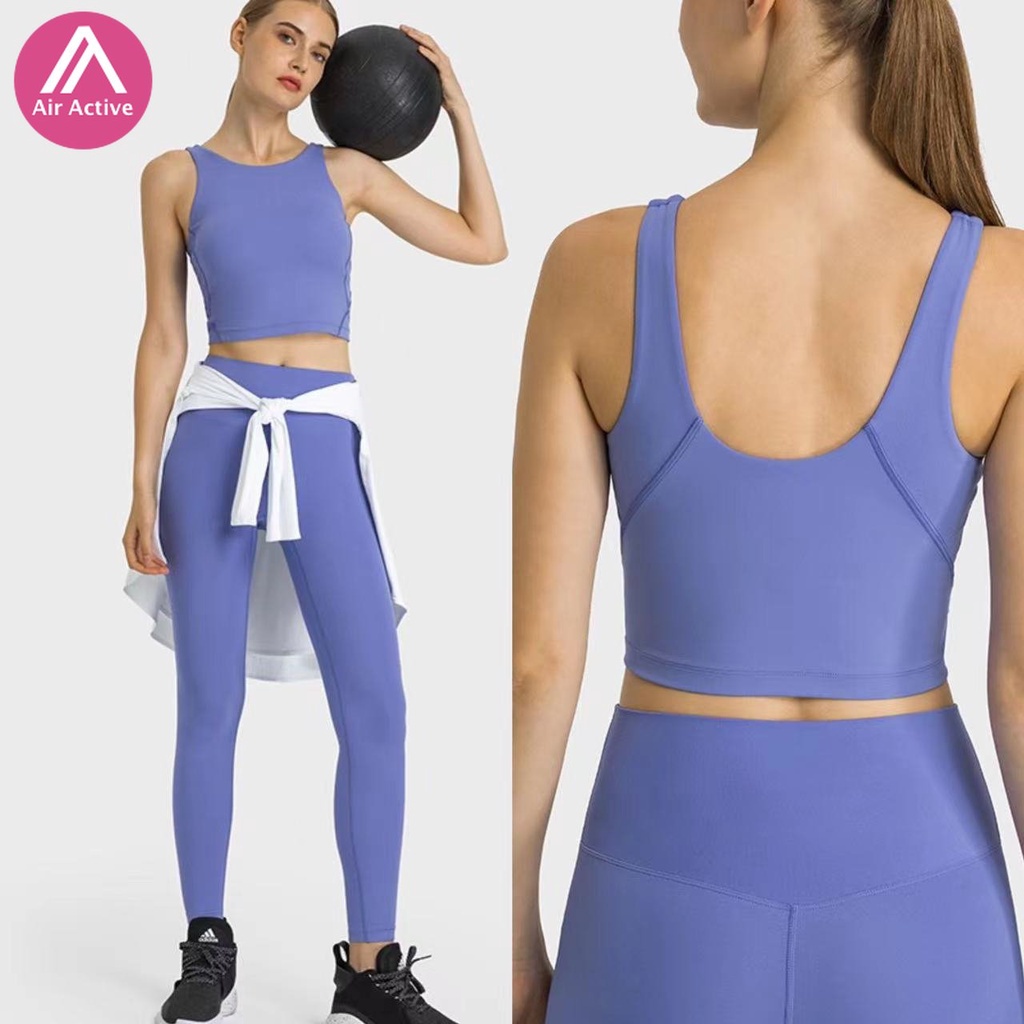 Bộ Áo Ngực Thể Thao + Quần Legging Lưng Cao Thời Trang