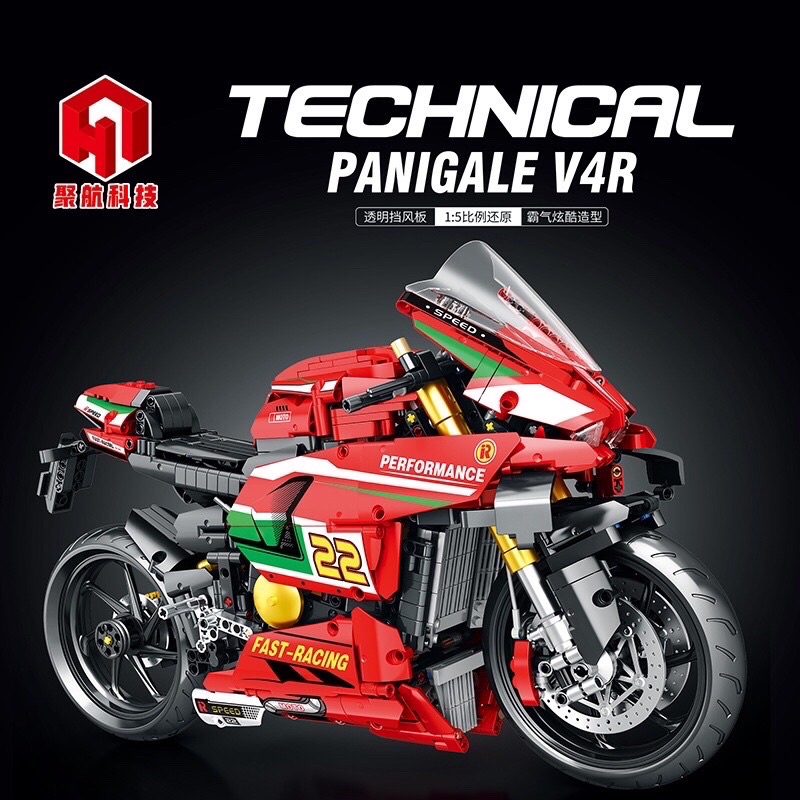Đồ Chơi Xếp Hình Technic 85004 Lắp Ráp Mô Hình Mô Tô Panigale V4R 1966 Mảnh Ghép