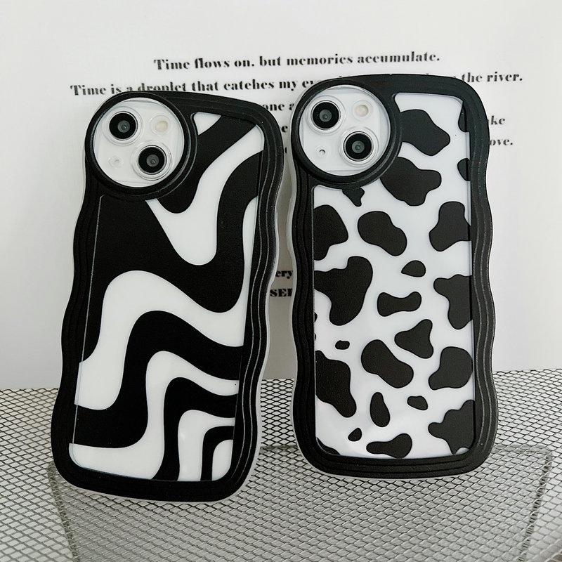 Casing Redmi Note 12 4G 5G 11S 11 10s 10 Pro 9 8 12C A1 10C 10A 9C 9S 9A 6A 5A POCO X4 X5 M3 X3 Pro NFC Cute Zebra Leopard Print Milk Stripe Wavy Edge Fine Hole Round Lens Clear Airbag Protection Soft Phone Case Cover STB 21