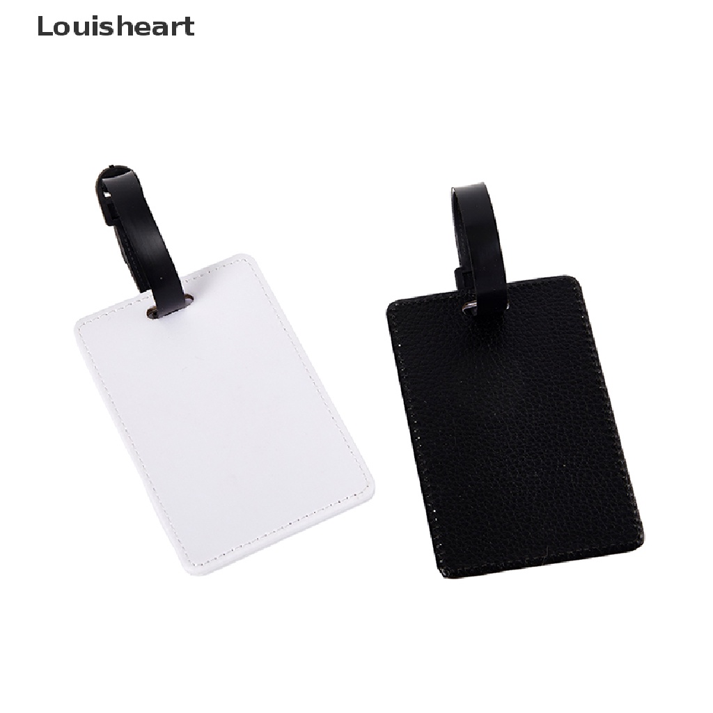 1 Nhãn Đánh Dấu Ghi Tên Hành Lý Bằng Da PU Màu Trắng Đen Thương Hiệu Louisheart