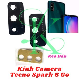 Mặt kính camera Tecno Spark 6 Go sẵn keo dán