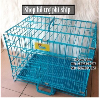 SD- Chuồng nuôi nhốt chó mèo dạng gấp gọn -LỒNG SƠN TĨNH ĐIỆN XUẤT KHẨU NAN DÀY (màu ngẫu nhiên) SunzinSD
