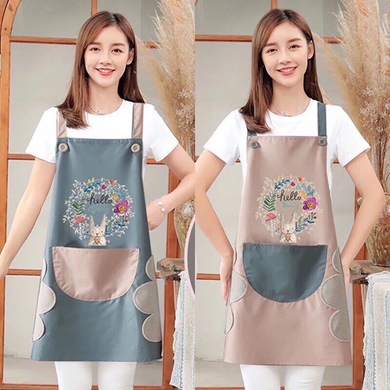 Tạp Dề Bếp Nấu Ăn Pha Chế Dễ Thương Hello Spring