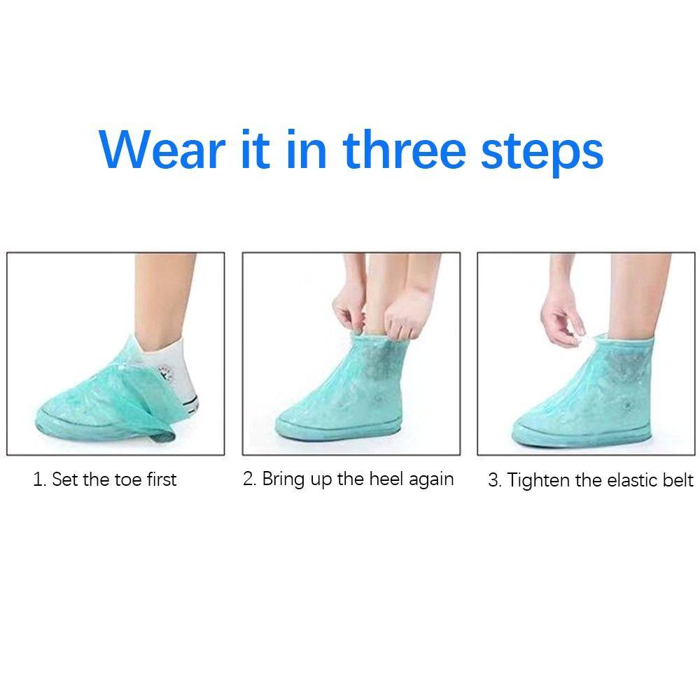 1 Cặp Vỏ Bọc Giày Đi Mưa Bằng Silicon Chống Nước Chống Mòn