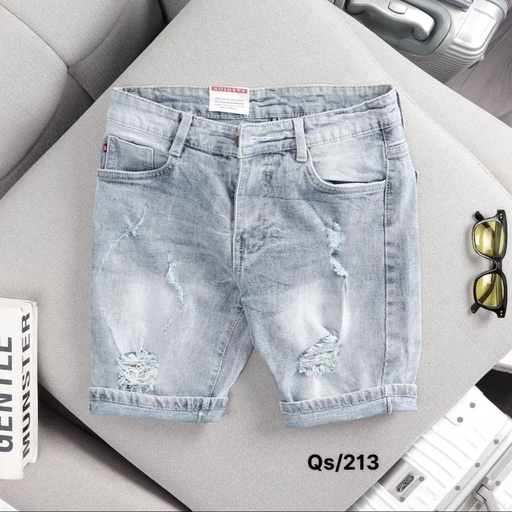 Quần Short Jean Nam chất bò cotton,quần lửng jean, Quần rin nam ngắn Ptz.boutique NHIỀU MẪU ĐẸP QS233