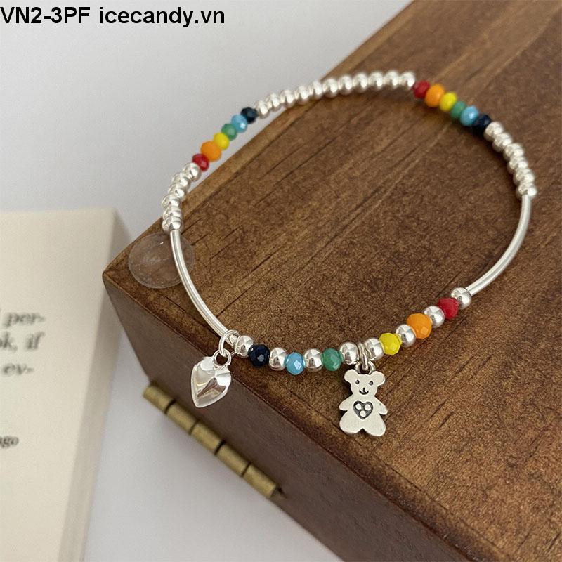 Vòng tay chuỗi hạt màu cầu vồng thiết kế mới phong cách Hàn Quốc thời trang dành cho bạn nữ